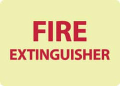 NMC - Fire Extinguisher, Plastic Fire Sign - 14" Wide x 10" High, Glow-in-the-Dark - Americas Industrial Supply