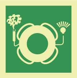 NMC - 6" Long x 6" Wide, Pressure-Sensitive Vinyl Safety Sign - Square, 0.004" Thick, Use for Marine Application - Americas Industrial Supply