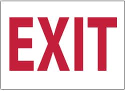 NMC - Exit, Plastic Exit Sign - 14" Wide x 10" High, Glow-in-the-Dark - Americas Industrial Supply