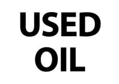 NMC - Hazardous Materials Label - Legend: Used Oil, English, Black & White, 5" Long x 3" High, Sign Muscle Finish - Americas Industrial Supply