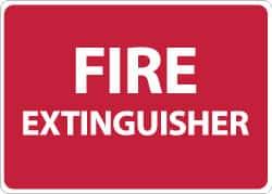 NMC - Fire Extinguisher, Pressure Sensitive Vinyl Fire Sign - 14" Wide x 10" High - Americas Industrial Supply