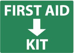 NMC - "First Aid Kit", 10" Long x 14" Wide, Rigid Plastic Safety Sign - Rectangle, 0.05" Thick, Use for First Aid - Americas Industrial Supply