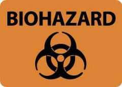 NMC - "Biohazard", 10" Long x 14" Wide, Rigid Plastic Safety Sign - Rectangle, 0.05" Thick, Use for Hazardous Materials - Americas Industrial Supply