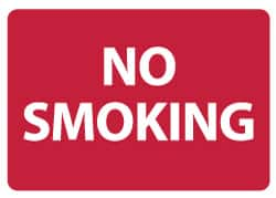 NMC - "No Smoking", 10" Long x 14" Wide, Rigid Plastic Safety Sign - Rectangle, 0.05" Thick, Use for Smoking Regulations - Americas Industrial Supply