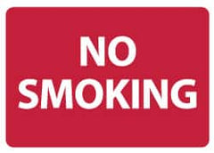 NMC - "No Smoking", 10" Long x 14" Wide, Pressure-Sensitive Vinyl Safety Sign - Rectangle, 0.004" Thick, Use for Smoking Regulations - Americas Industrial Supply