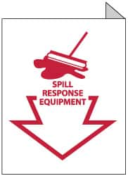 NMC - "Spill Response Equipment", 10" Long x 8" Wide, Rigid Plastic Safety Sign - Rectangle, 0.05" Thick, Use for Accident Prevention - Americas Industrial Supply