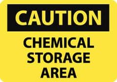 NMC - "Caution - Chemical Storage Area", 7" Long x 10" Wide, Aluminum Safety Sign - Rectangle, 0.04" Thick, Use for Hazardous Materials - Americas Industrial Supply