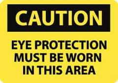 NMC - "Caution - Eye Protection Must Be Worn in This Area", 10" Long x 14" Wide, Aluminum Safety Sign - Rectangle, 0.04" Thick, Use for Accident Prevention - Americas Industrial Supply