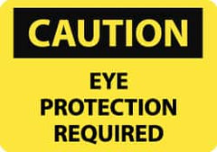 NMC - "Caution - Eye Protection Required", 10" Long x 14" Wide, Rigid Plastic Safety Sign - Rectangle, 0.05" Thick, Use for Accident Prevention - Americas Industrial Supply