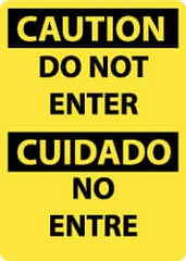 NMC - "Caution - Do Not Enter", 14" Long x 10" Wide, Rigid Plastic Safety Sign - Rectangle, 0.05" Thick, Use for Security & Admittance - Americas Industrial Supply