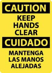 NMC - "Caution - Keep Hands Clear", 14" Long x 10" Wide, Aluminum Safety Sign - Rectangle, 0.04" Thick, Use for Accident Prevention - Americas Industrial Supply