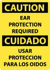 NMC - "Caution - Ear Protection Required", 14" Long x 10" Wide, Aluminum Safety Sign - Rectangle, 0.04" Thick, Use for Accident Prevention - Americas Industrial Supply