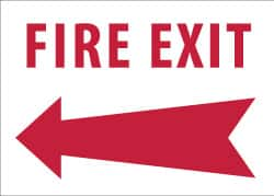 NMC - Fire Exit, Aluminum Fire Sign - 10" Wide x 7" High - Americas Industrial Supply