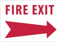 NMC - Fire Exit, Aluminum Fire Sign - 10" Wide x 7" High - Americas Industrial Supply