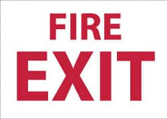 NMC - Fire Exit, Pressure Sensitive Vinyl Fire Sign - 14" Wide x 10" High - Americas Industrial Supply
