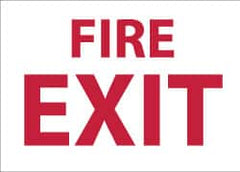 NMC - Fire Exit, Aluminum Fire Sign - 10" Wide x 7" High - Americas Industrial Supply