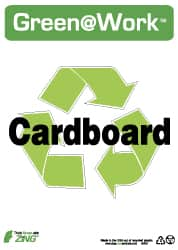 NMC - "Green @ Work - Cardboard", 14" Long x 10" Wide, Rigid Plastic Safety Sign - Rectangle, 0.01" Thick, Use for Restroom, Janitorial & Housekeeping - Americas Industrial Supply