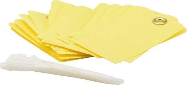 NMC - 3" High x 6" Long, Safety & Facility Blank Tag - 2 Sides, Yellow Unrippable Vinyl - Americas Industrial Supply