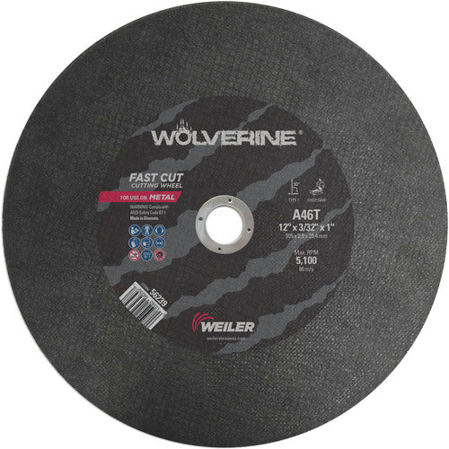 12″ × 3/32″ Type 1 Cut-Off Wheel, A46T, 1″ Arbor Hole - Americas Industrial Supply