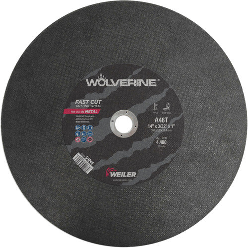 14″ × 3/32″ Type 1 Cut-Off Wheel, A46T, 1″ Arbor Hole - Americas Industrial Supply