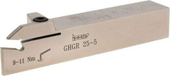 Iscar - External Thread, 5mm Min Groove Width, 140mm OAL, Right Hand Indexable Grooving Cutoff Toolholder - 25mm Shank Height x 25mm Shank Width, GI../TIP Insert Style, GHG Toolholder Style, Series Cut Grip - Americas Industrial Supply