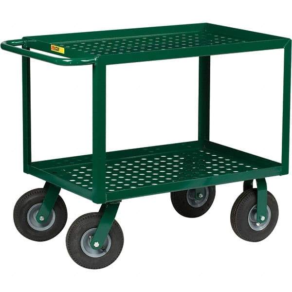 Little Giant - 1,000 Lb Capacity, 24" Wide x 36" Long x 35" High Service Cart - 2 Shelf, Steel, Pneumatic Casters - Americas Industrial Supply
