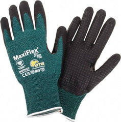 PIP - Size S, ANSI Cut Lvl A2, Cut Resistant Gloves - Palm & Fingers Coated, Green/Black - Americas Industrial Supply