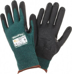 PIP - Size L, ANSI Cut Lvl A2, Cut Resistant Gloves - Palm & Fingers Coated, Green/Black - Americas Industrial Supply
