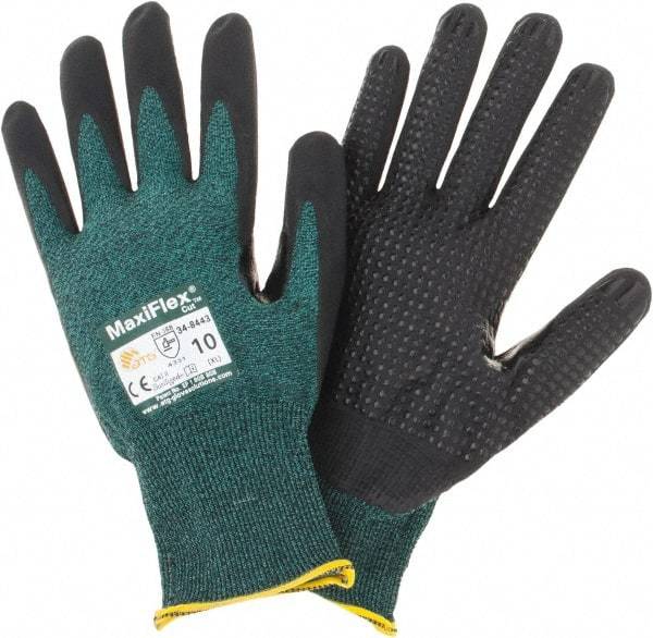 PIP - Size XL, ANSI Cut Lvl A2, Cut Resistant Gloves - Palm & Fingers Coated, Green/Black - Americas Industrial Supply