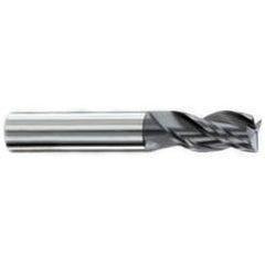 3/8" Dia. - 1/2" LOC - 2" OAL - .015-.020 Radius 3 FL Carbide S/E HP End Mill-AlTiN - Americas Industrial Supply