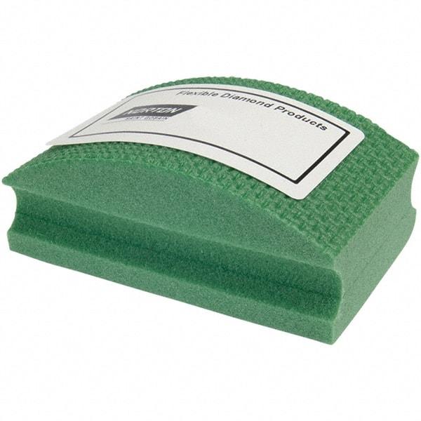 Norton - Coarse Grade, 60 Grit, Diamond Hand Pad - Green, 2-1/8" Wide x 3-1/2" Long x 1-1/2" Thick, Nonwoven - Americas Industrial Supply