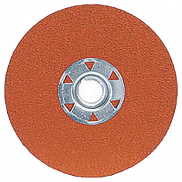 Norton - 4-1/2" Diam 5/8-11 Threaded Hole 24 Grit Fiber Disc - Very Coarse Grade, Ceramic Alumina - Americas Industrial Supply