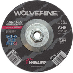 Vortec Pro 6″ × 1/4″ Type 27 Grinding Wheel, A24R, 5/8″-11″ UNC Nut - Americas Industrial Supply