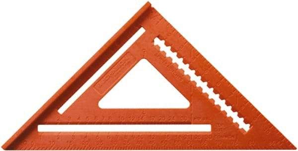Johnson Level & Tool - 12" Blade Length x 12" Base Length, Plastic Rafter Square - 1/4" Graduation - Americas Industrial Supply