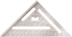 Johnson Level & Tool - 7" Blade Length x 7" Base Length, Powder Coated Finish, Aluminum Rafter Square - 1/8" Graduation - Americas Industrial Supply