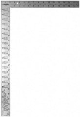 Johnson Level & Tool - 24" Blade Length x 16" Base Length, Steel Carpenters' Square - 1/8", 0.1", 0.083", 1/16" Graduation, 2" Base Width - Americas Industrial Supply