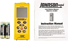 Johnson Level & Tool - 0.05 m to 39.62 m, Laser Distance Finder - 2 AA Alkaline Battery, Accurate to 1/16 Inch - Americas Industrial Supply