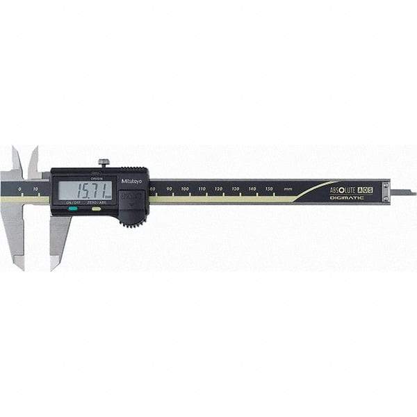 Mitutoyo - 0 to 150mm Range, 0.01mm Resolution, Electronic Caliper - Steel with 40mm Steel Jaws, 0.02mm Accuracy - Americas Industrial Supply