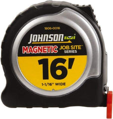 Johnson Level & Tool - 16' x 1-1/16" Tape Measure - 1/16" Graduation, Inch Graduation Style - Americas Industrial Supply