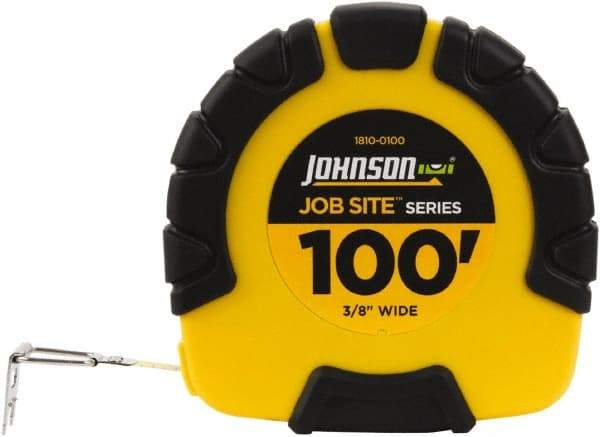 Johnson Level & Tool - 100' x 3/8" Tape Measure - 1/8" Graduation, Inch Graduation Style - Americas Industrial Supply