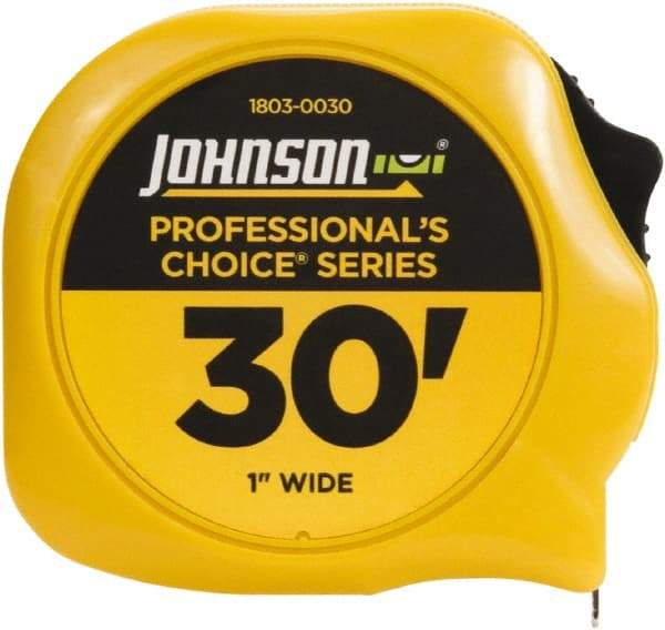 Johnson Level & Tool - 30' x 1" Tape Measure - 1/16" Graduation, Inch Graduation Style - Americas Industrial Supply