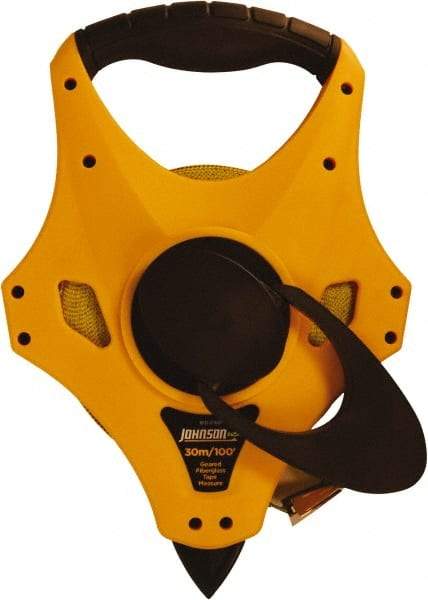 Johnson Level & Tool - 100' x 1/2" Tape Measure - 1/8" & 1mm Graduation, Inch/Metric Graduation Style - Americas Industrial Supply