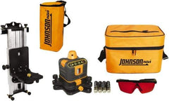 Johnson Level & Tool - 800' (Exterior) Measuring Range, 1/4" at 100' Accuracy, Manual-Leveling Rotary Laser - 150 to 300 RPM, 2 Beams, AA Battery Included - Americas Industrial Supply