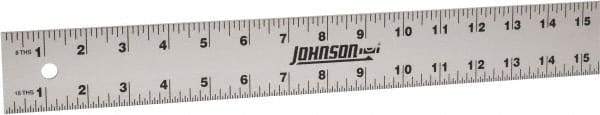 Johnson Level & Tool - 96" Long, 1/8, 1/16" Graduation, Aluminum Rule - English Graduation Style, Gray, Anodized Finish - Americas Industrial Supply