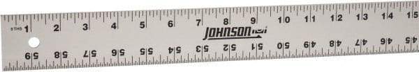 Johnson Level & Tool - 60" Long, 1/8, 1/16" Graduation, Aluminum Rule - English Graduation Style, Gray, Anodized Finish - Americas Industrial Supply