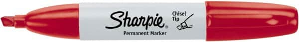 Sharpie - Red Permanent Marker - Chisel Tip, AP Nontoxic Ink - Americas Industrial Supply