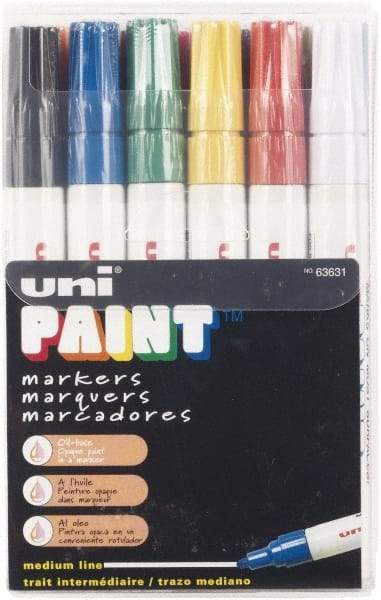 Sharpie - Black, Blue, Brown, Gold, Green, Orange, Pink, Red, Silver, Violet, White, Yellow Paint Marker - Medium Tip - Americas Industrial Supply