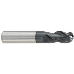 5/32" Dia. - 7/16" LOC - 2" OAL - Ball Nose 3 FL Carbide S/E HP End Mill-AlTiN - Americas Industrial Supply