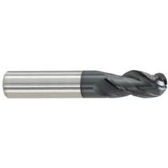 1/2" Dia. - 1" LOC - 3 OAL Ball Nose 3 FL Carbide S/E HP End Mill-AlTiN - Americas Industrial Supply