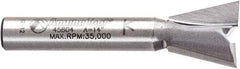 Amana Tool - 1/2" Cut Diam, 1/2" Length of Cut, 2 Flute Dovetail Edge Profile Router Bit - Carbide-Tipped, 1/4" Shank Diam, 1-3/4" OAL, Uncoated - Americas Industrial Supply
